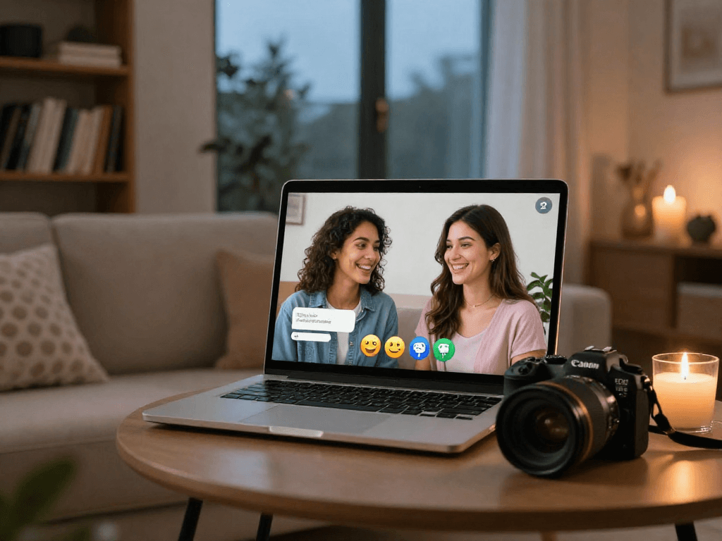 AI girlfriend interaction during a virtual date, showcasing modern companionship.