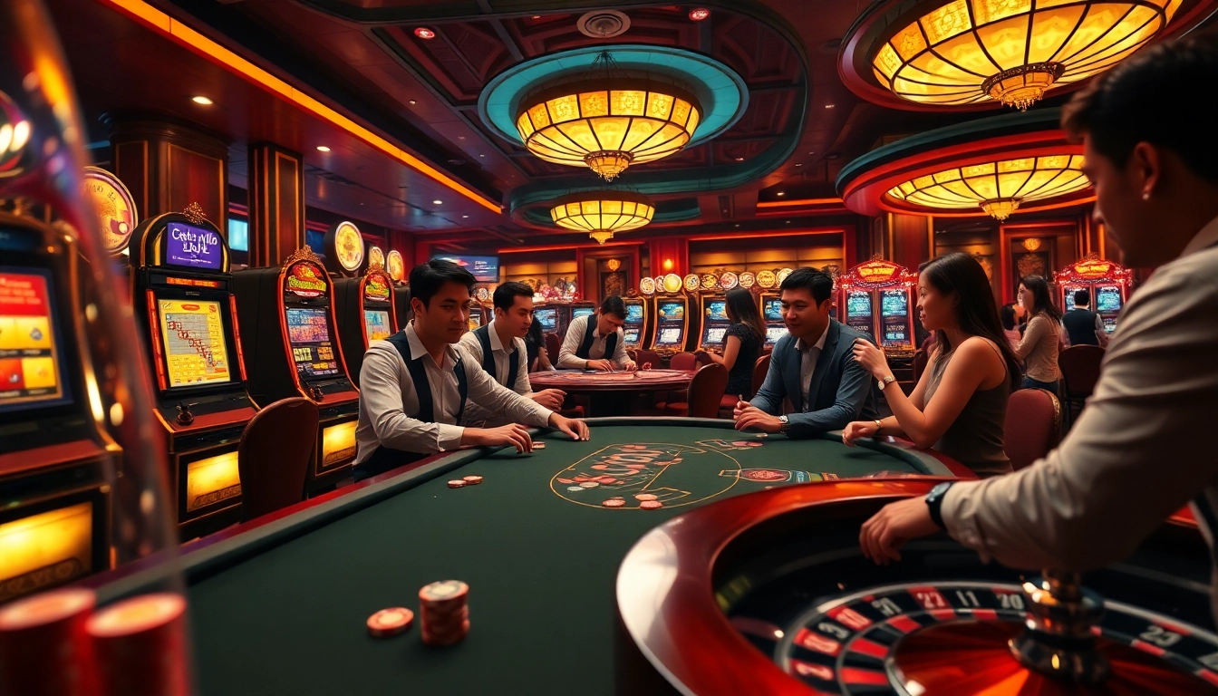 Experience the thrill of gambling at sin88 with vibrant casino visuals.