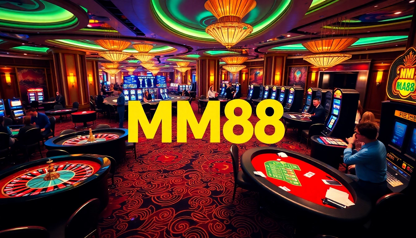 MM88 casino scene featuring vibrant gaming tables and exciting action.