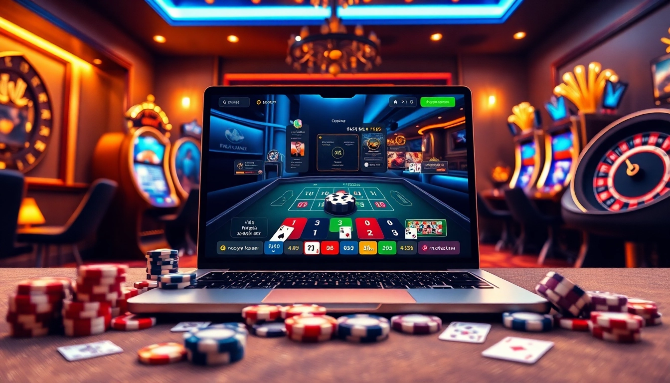 Exciting gaming experience on the rikvip online casino platform featuring luxurious tables and vibrant atmosphere.