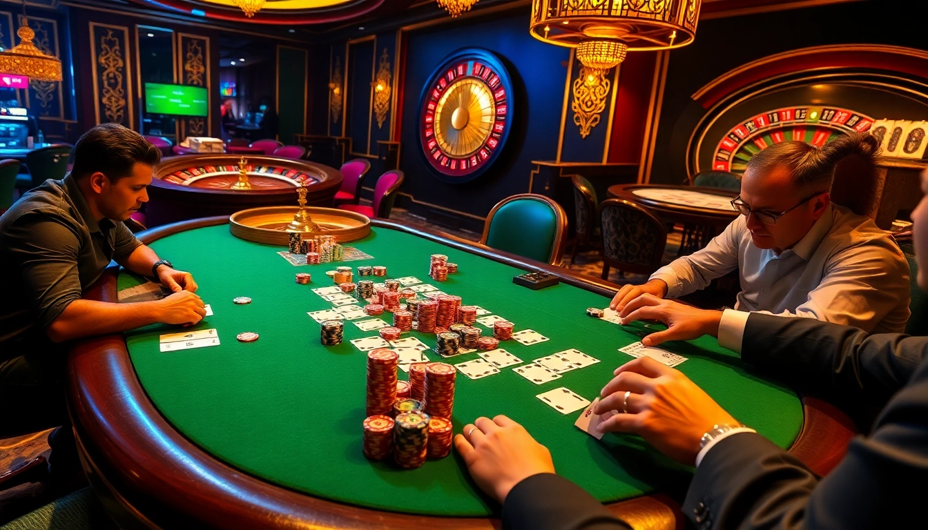 Experience thrilling gameplay at Fi88 Casino with a vibrant poker scene and luxurious atmosphere.