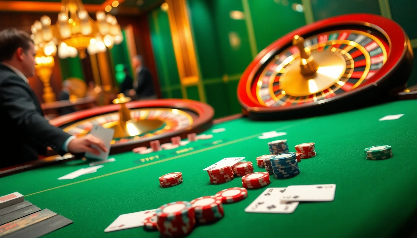 A thrilling game at https://tt88.to/ featuring live dealer poker with colorful chips and cards on a luxurious table.