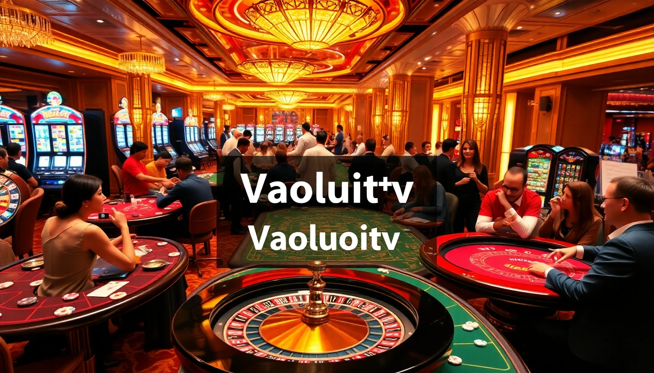 Engage in exciting gambling at Vaoluoitv's luxurious casino floor with vibrant table games and slot machines.