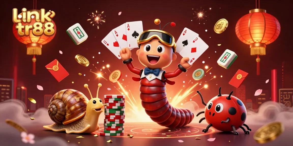 Experience the thrill of link tr88 with a dealer showcasing dynamic playing cards surrounded by exciting casino elements.