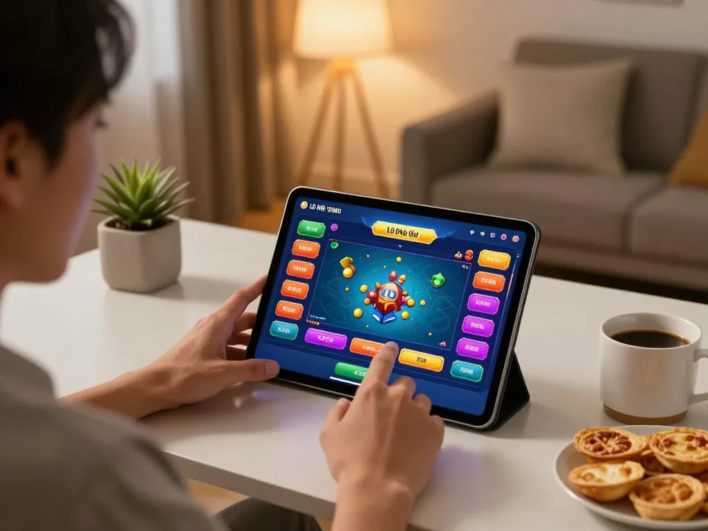 Lô Đề Uy Tín app interface displayed on a tablet in an engaging online gaming setup.