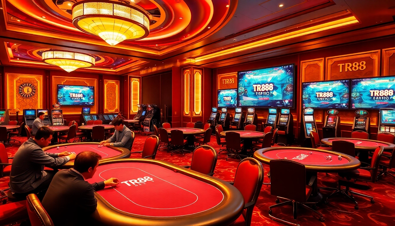 TR88 casino tables showcase high-stakes gameplay and vibrant gambling atmosphere