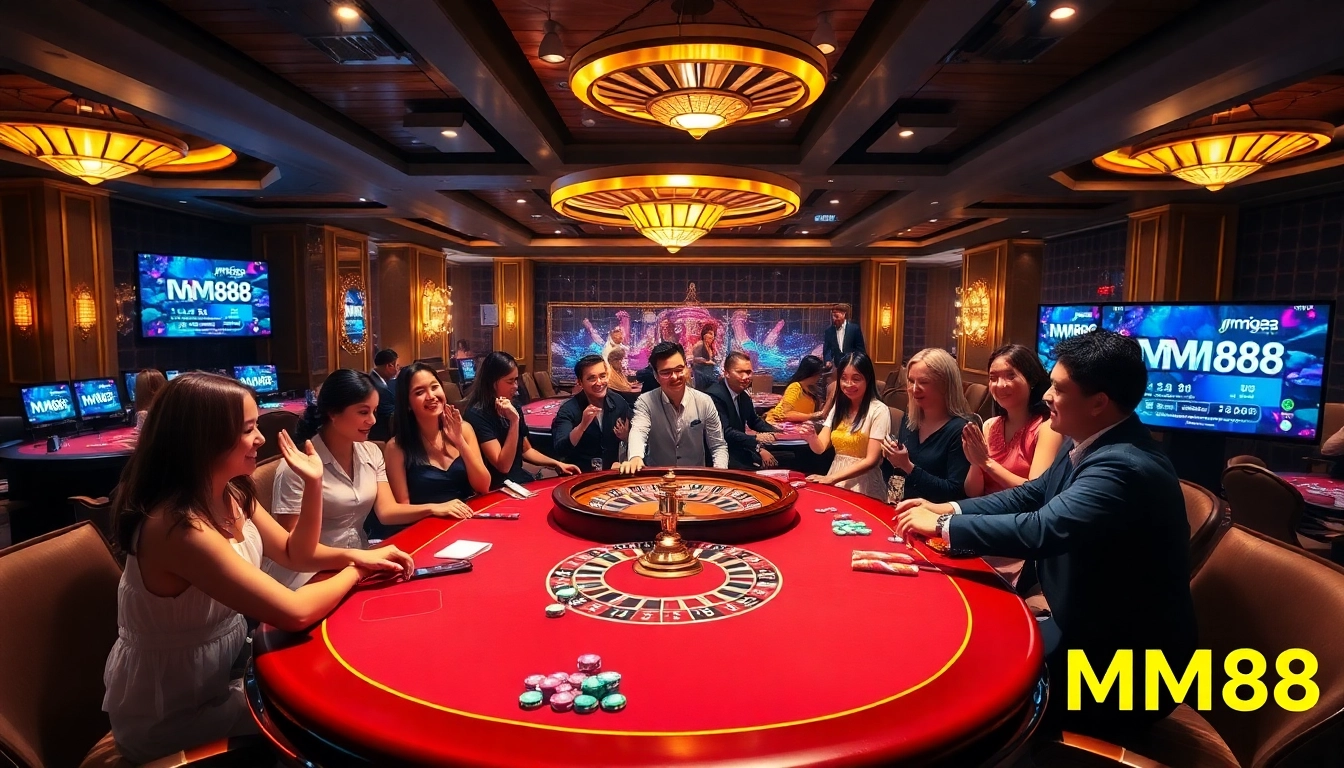 Players engaging in high-stakes baccarat at MM88, showcasing an exciting casino atmosphere.