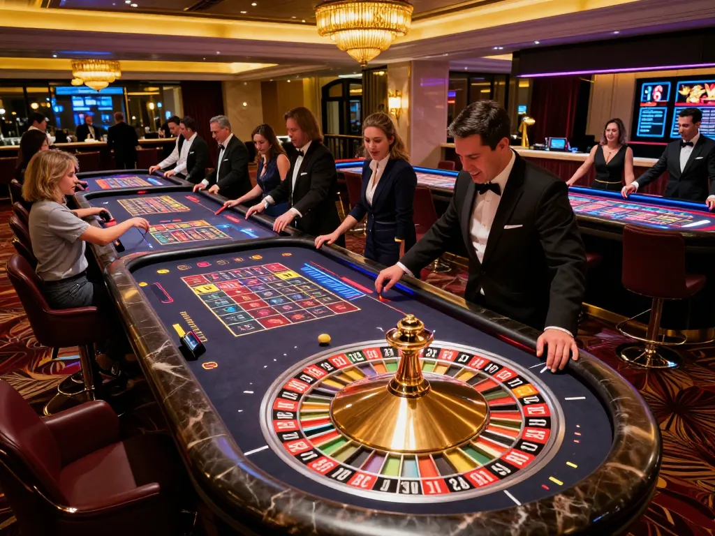 Cakhiatv players enjoying dynamic roulette action at an upscale casino venue