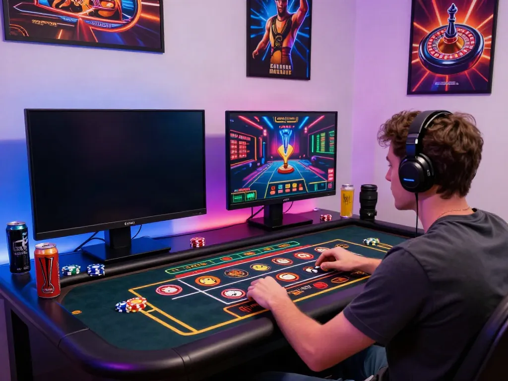Exciting casino not on Gamstop gaming setup with vibrant graphics and engaging atmosphere.