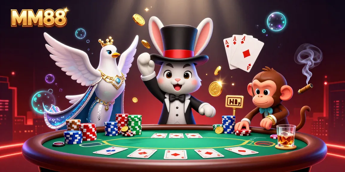 Experience big wins at MM88 Casino with vibrant and magical characters in a lively gaming scene.