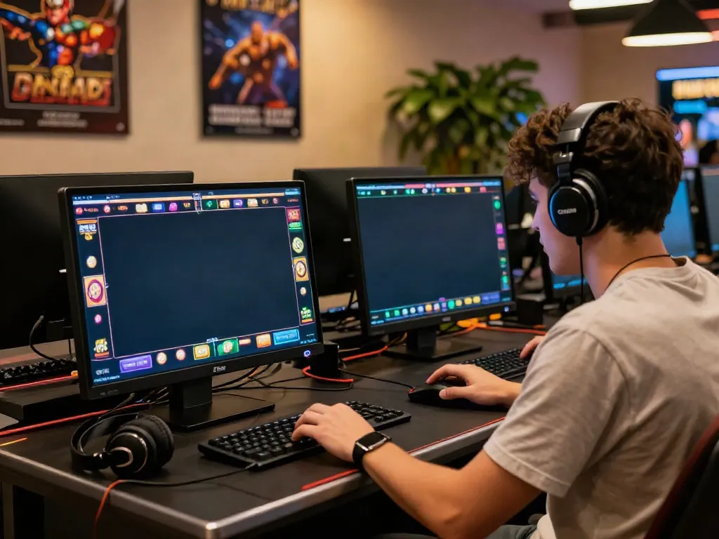 Player experiencing casino not on gamstop games at home with lively ambiance.