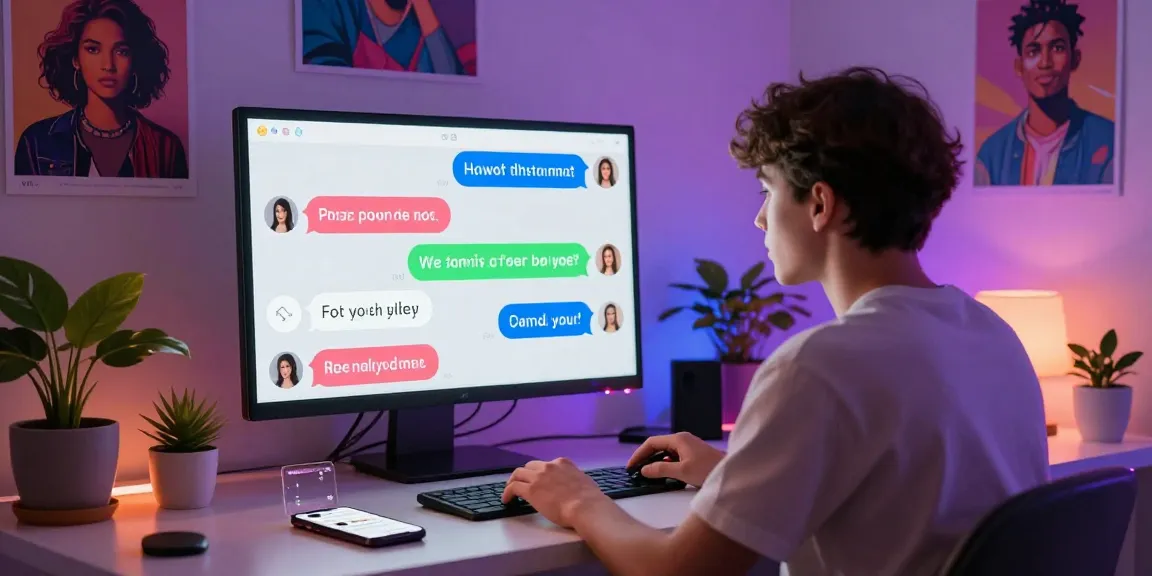 Engaging spicy chat interaction on a modern setup showcasing vibrant conversation with a friendly AI chatbot.