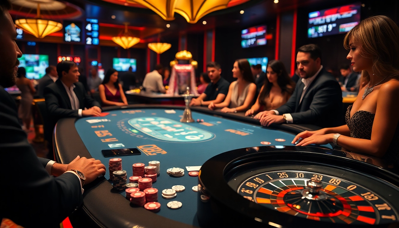 SODO66 gaming table filled with colorful poker chips and cards, radiating excitement.