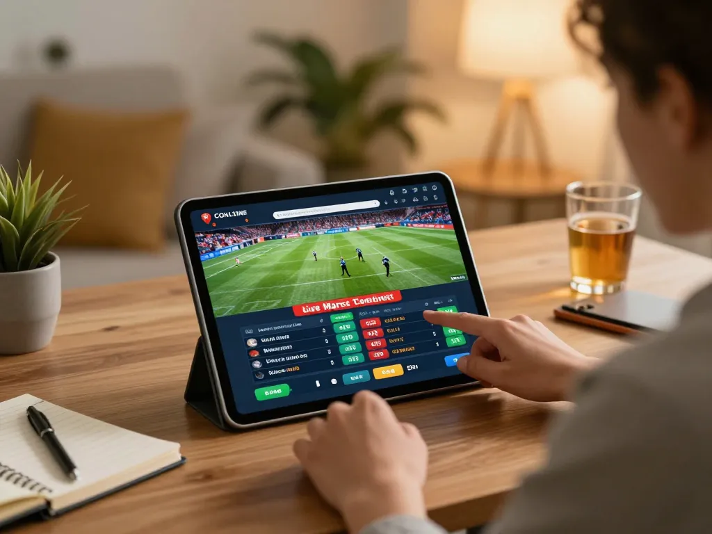 Fun88 betting interface shown on tablet during a cozy home gaming session.