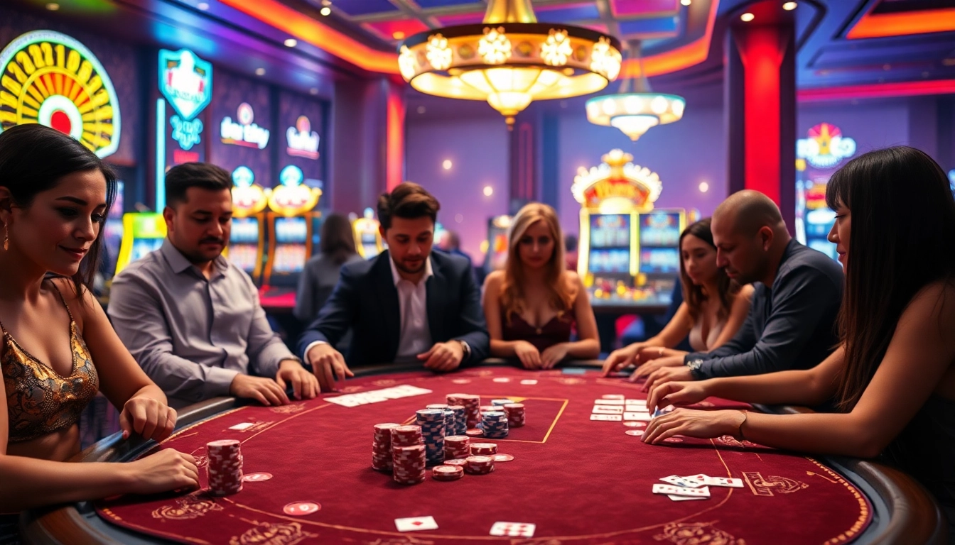 JBO gaming table with players engaged in an exciting poker game.