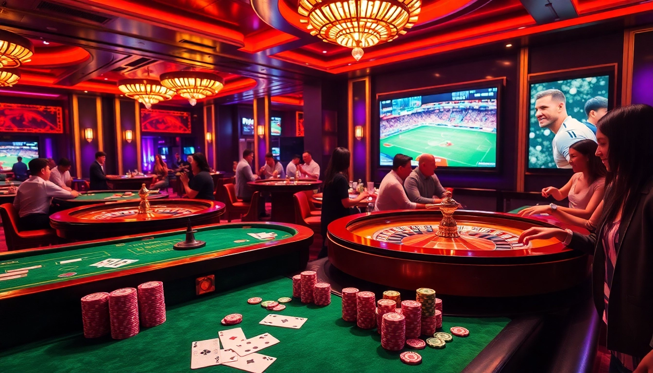 Experience the excitement of luongsontv streaming live sports action in a vibrant casino environment.
