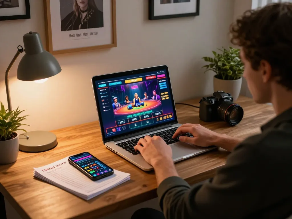 Player engaging with a live online dealer, highlighting nhà cái uy tín for safe and exciting gambling experiences.