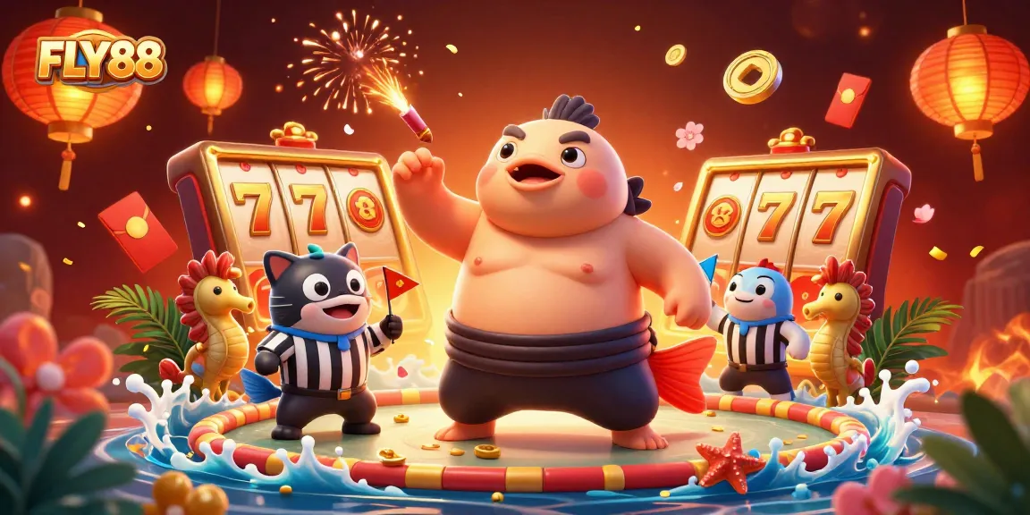 FLY88 features an engaging underwater scene with a fugu character, game elements, and vibrant visuals.