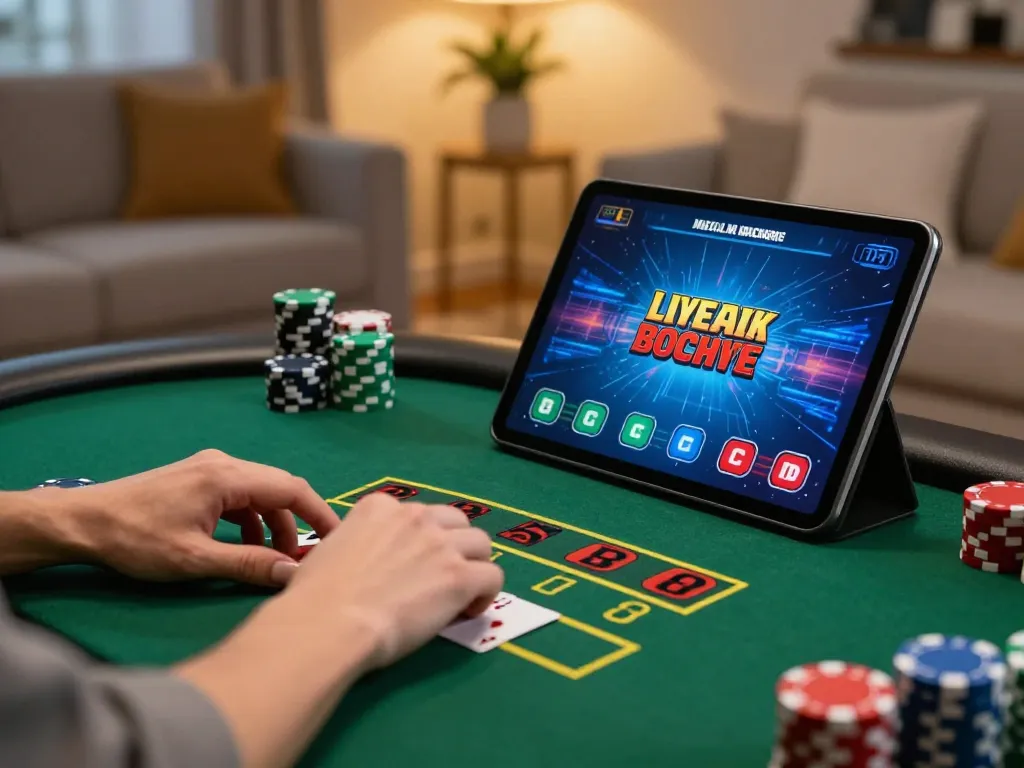 SX88 casino live dealer gameplay experience on a tablet in a cozy home setting