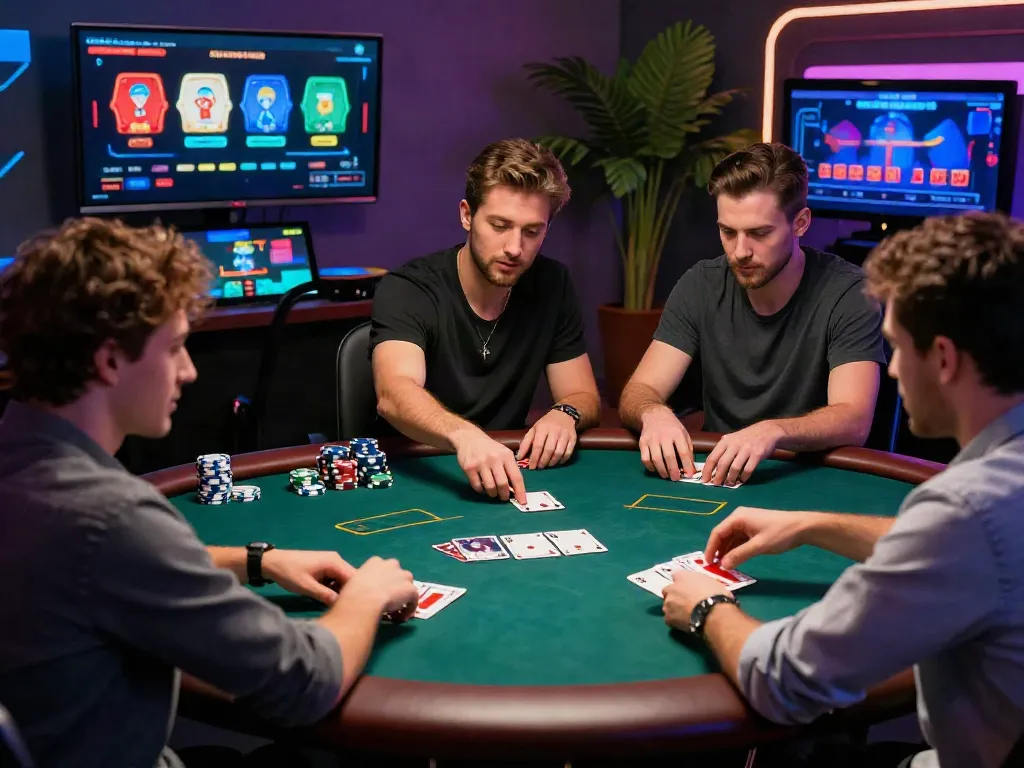 Players enjoying an exciting casino not on gamstop poker game at a vibrant online platform.