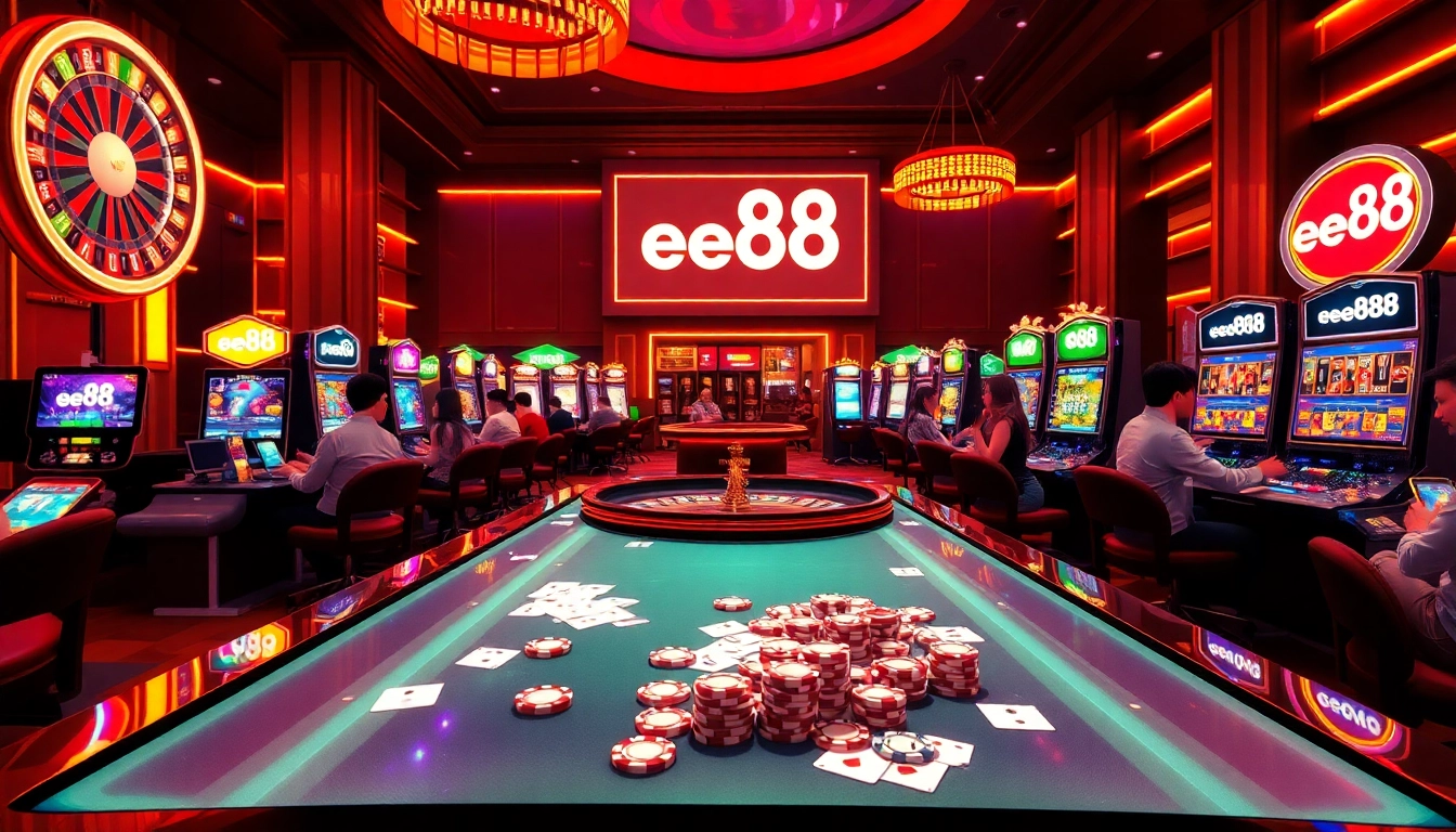 Players enjoying exciting casino games at EE88 online platform.