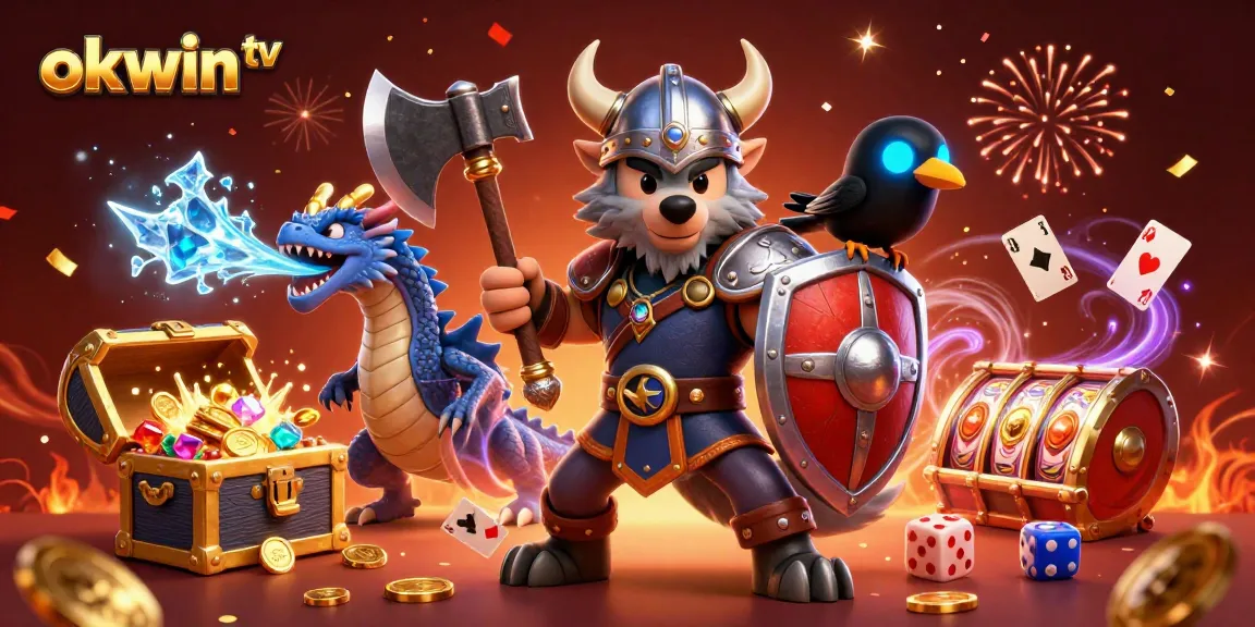 Experience engaging gameplay with okwin tv, featuring vibrant casino elements and cartoon characters.