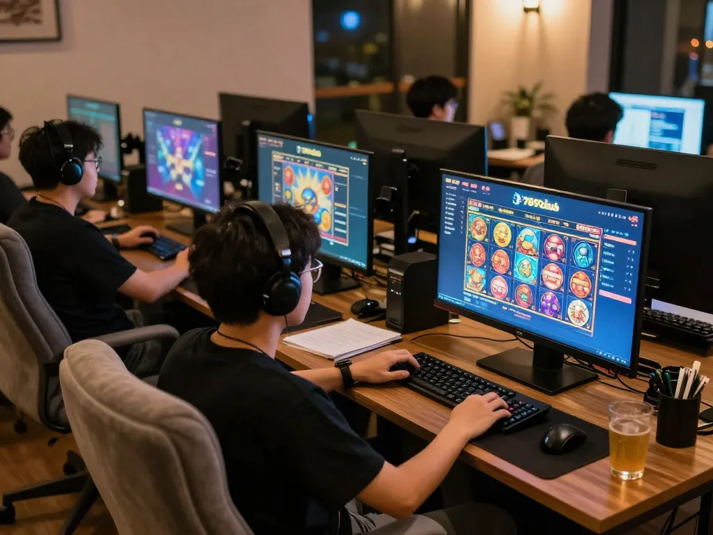 Player engaging with the 789club online gaming platform on a vibrant digital display for an exciting gambling experience.