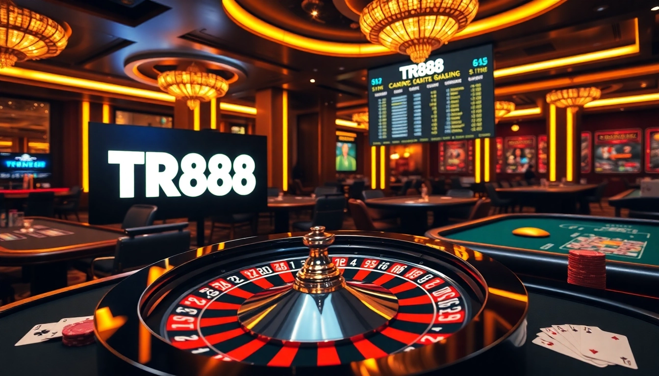 Engaging players at TR88 casino with vibrant roulette and poker market atmosphere.