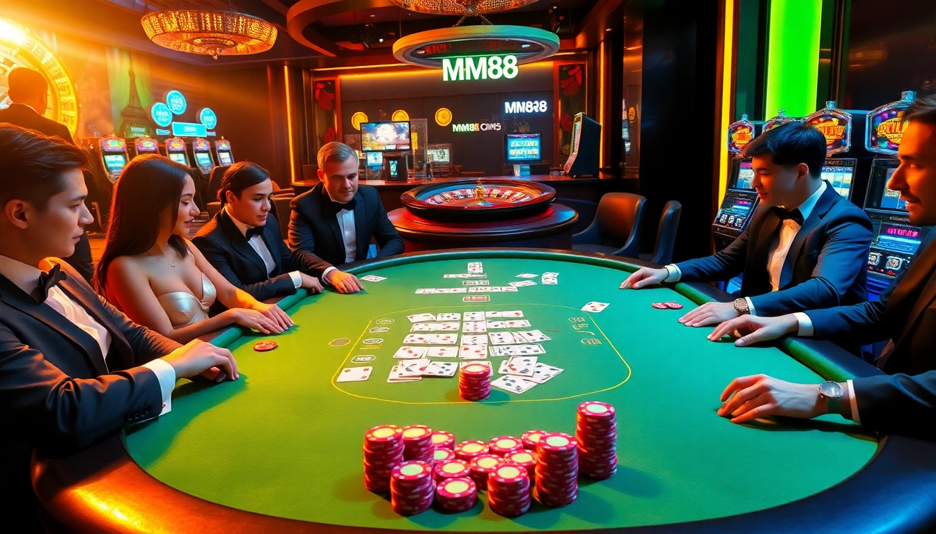 Experience thrilling poker action at https://mm88.day/ with vibrant chips and casino flair.