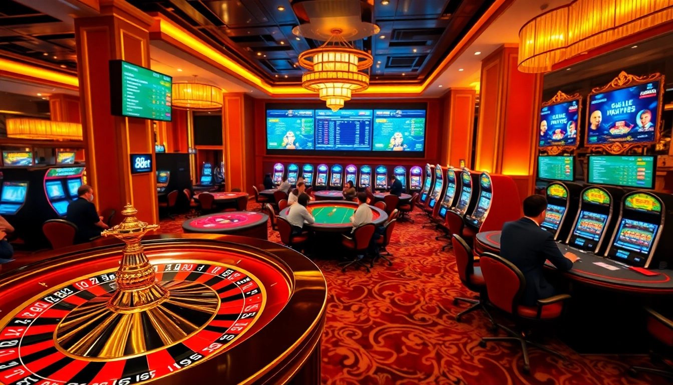 Experience the thrill of casino action with 8kbet as players engage in high-stakes games.