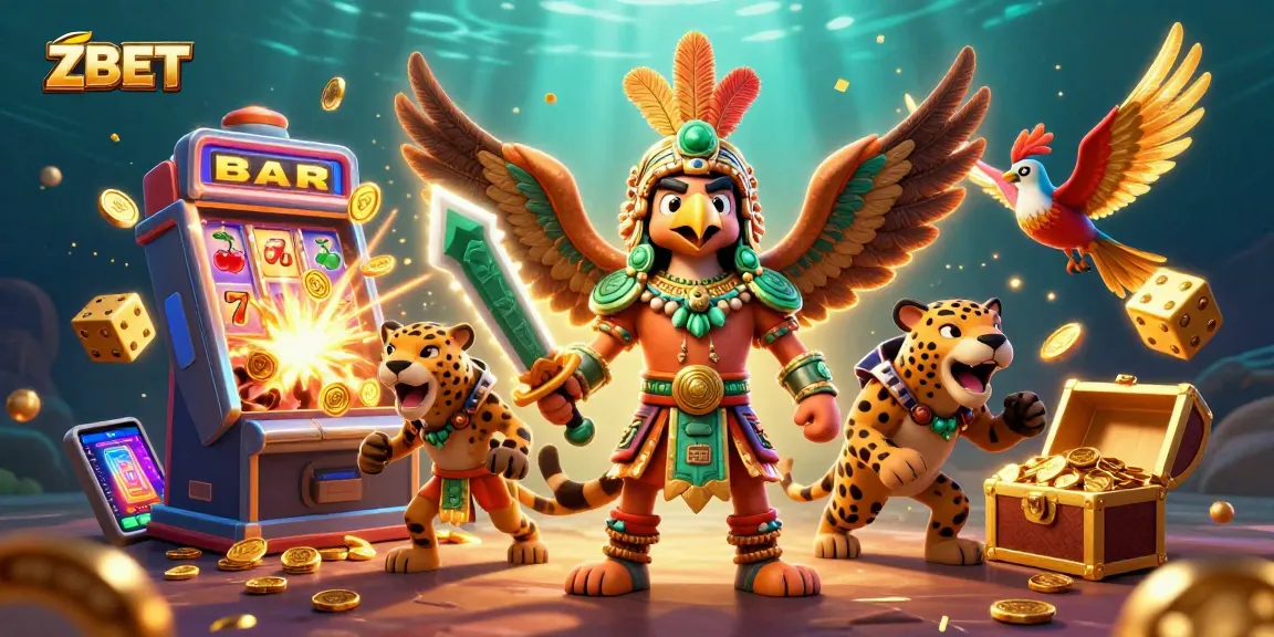 ZBET unveils an epic jackpot explosion with vibrant symbols and rich textures in a dynamic casino scene.