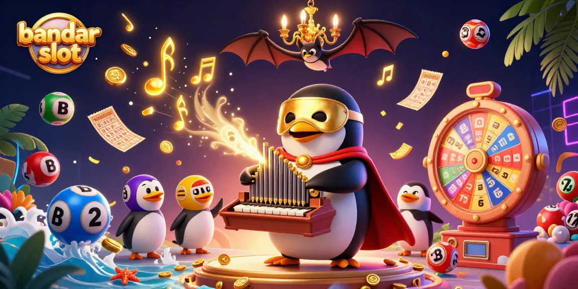 Engage with the vibrant "bandar slot" scene filled with animated characters, golden coins, and exciting game elements.