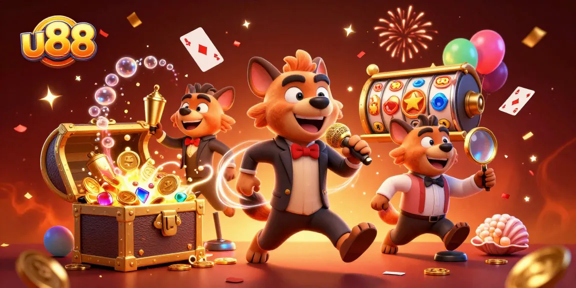 Engage with u88's dynamic comedy casino scene featuring hyenas and thrilling game elements.