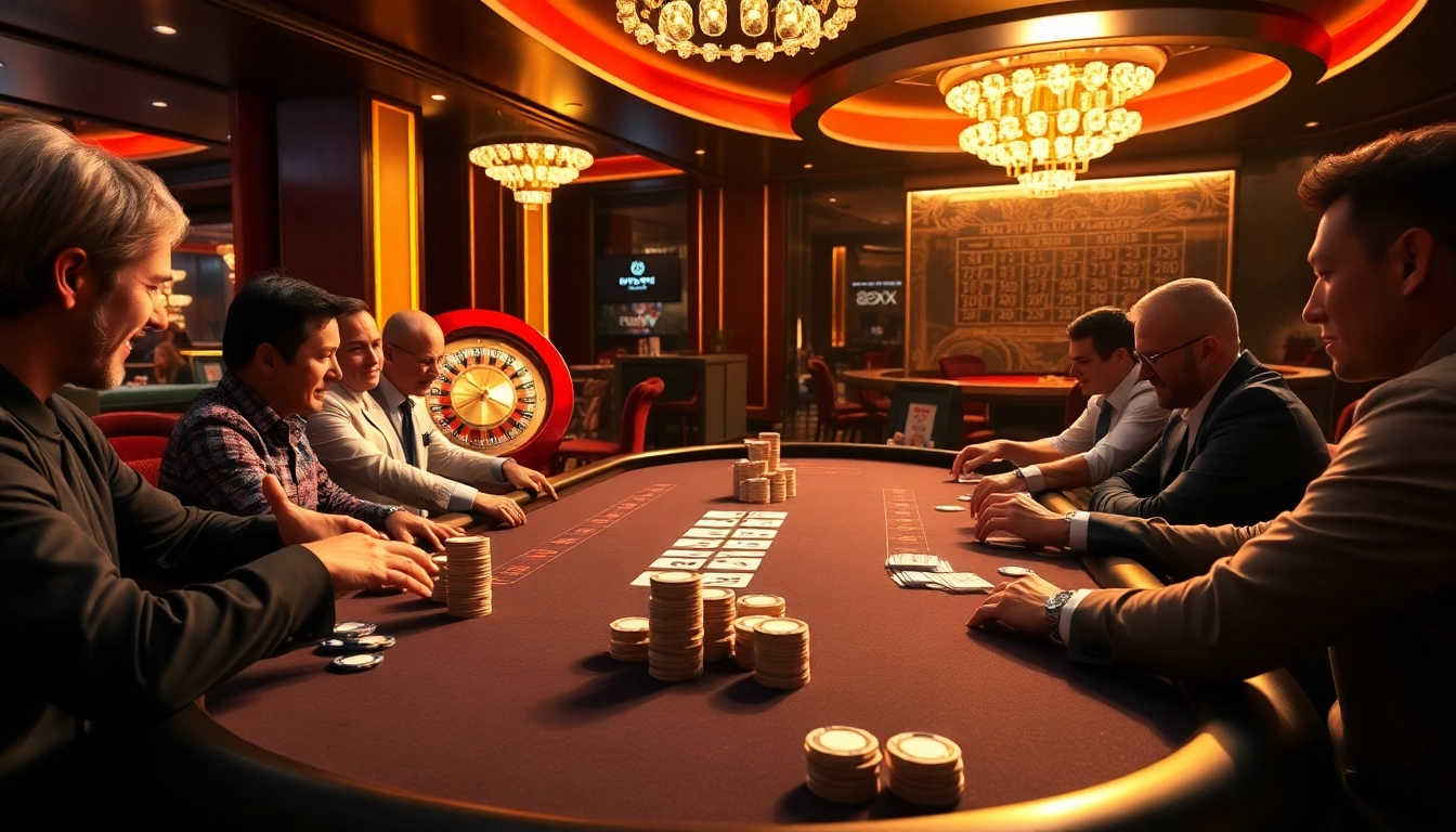 Experience thrilling gameplay at 8XX Casino, showcasing active poker tables and engaging players.