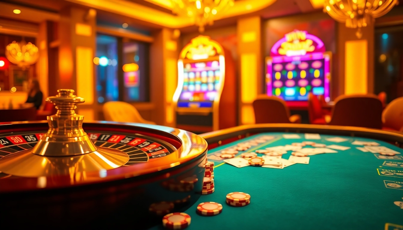 Experience the thrill of winning with a stylish casino scene featuring games from https://kp88.space/