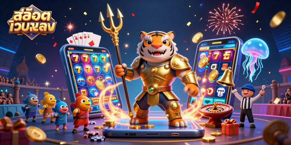 Experience thrilling gameplay with สล็อตเว็บตรง in a dynamic underwater casino scene.