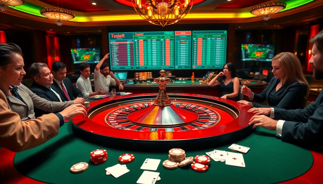 Players engaging in thrilling casino action at 789bet's luxurious roulette table.