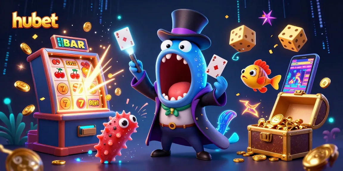 Engaging hubet experience showcasing a deep-sea casino adventure with magical creatures performing and winning.