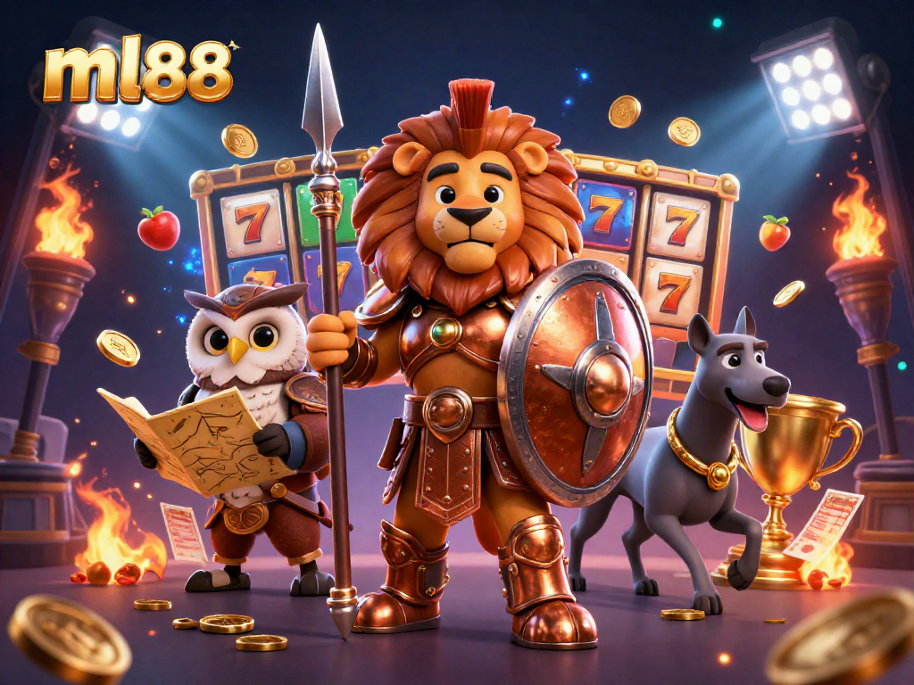 Experience the thrill of ml88 with captivating 3D elements, slots, and dynamic characters in action.