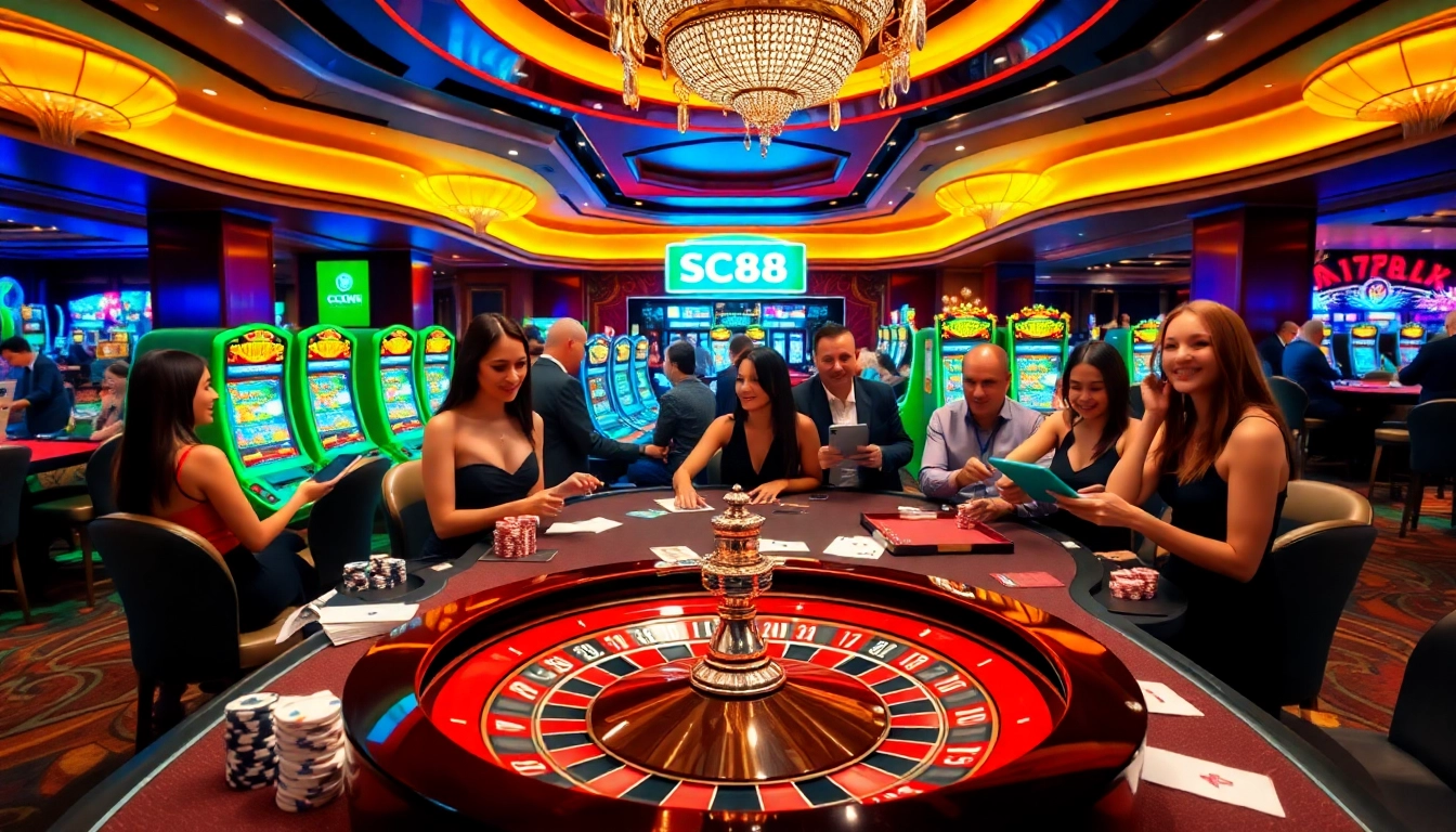 Engage in casino excitement at SC88 COM with vibrant games, poker chips, and high-stakes tables.