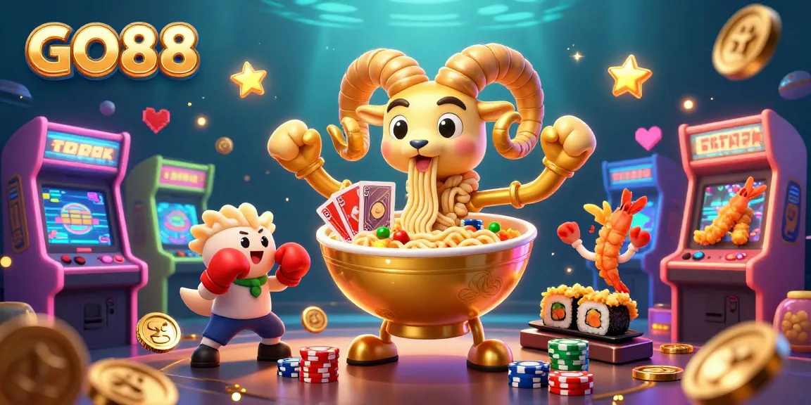 Experience the thrilling world of GO88 with vibrant gaming elements and characters in a dynamic casino scene.