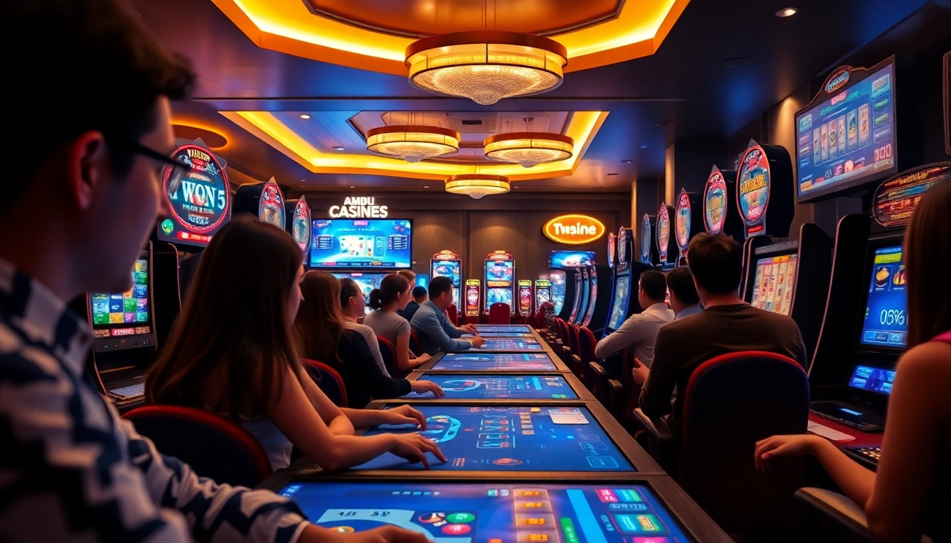 Players enjoying the engaging gaming experience on new88 platform in a modern casino setting.