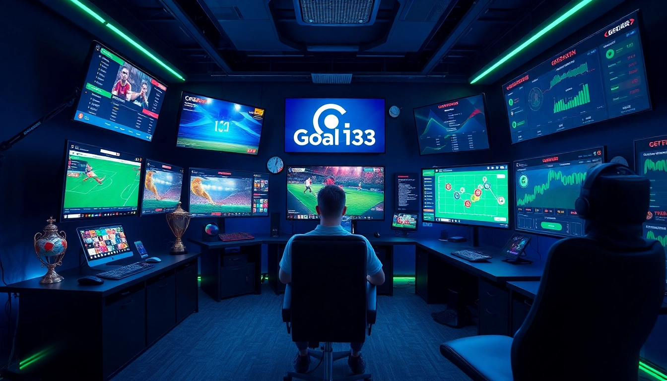 Engaging scene of an online gaming setup showcasing Goal123's user-friendly interface and live betting excitement.