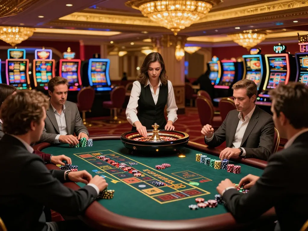 Exciting roulette gameplay at Fly88 casino with players betting chips and a croupier spinning the wheel