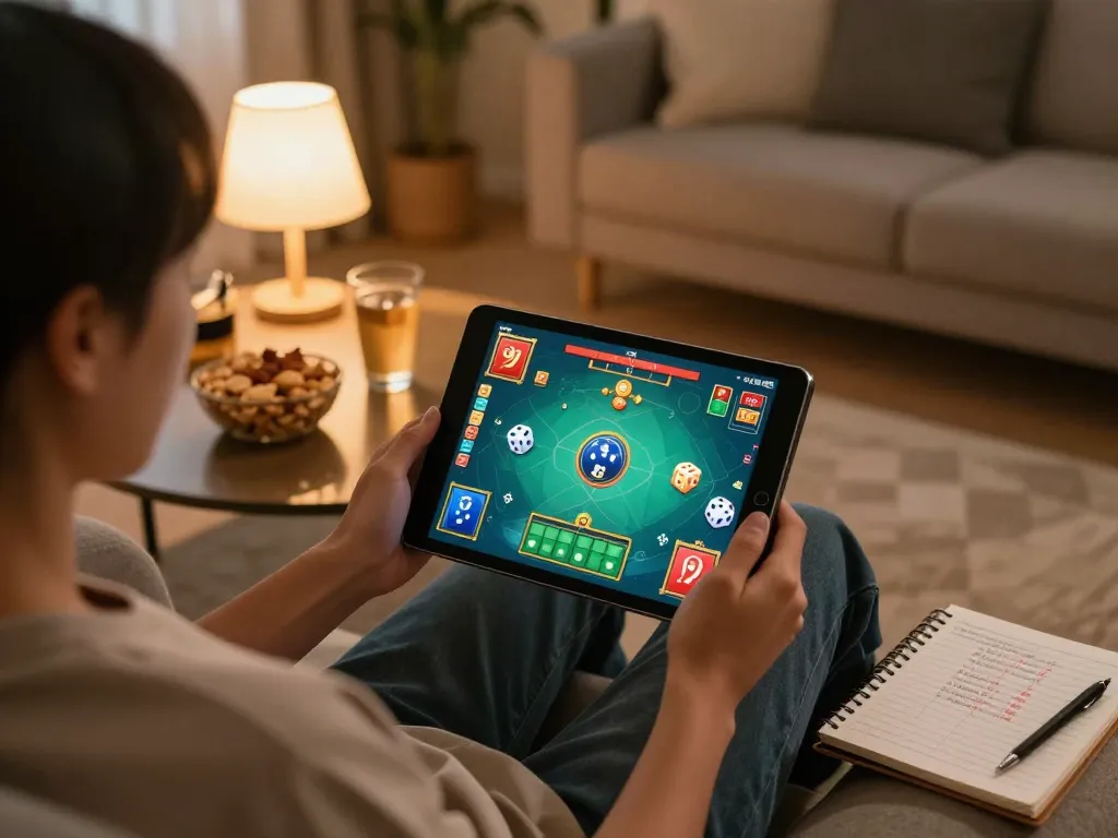 Tai Xiu online gaming session on tablet shows player engaging in strategy and fun.