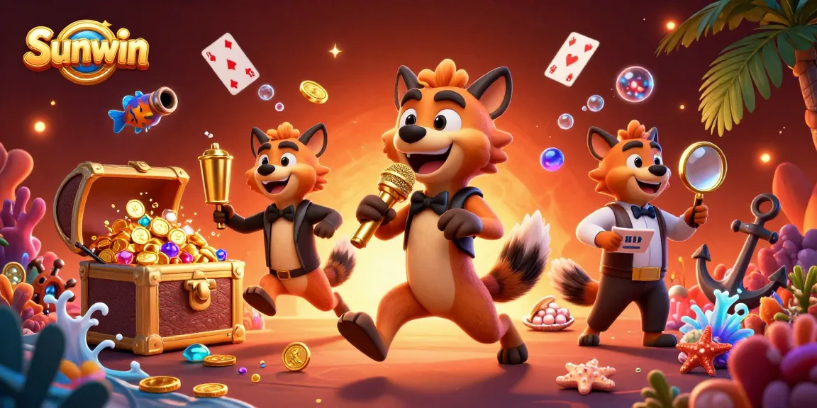 Sunwin delivers thrilling casino action with a 3D hyena comedy club scene packed with vibrant games and fun.