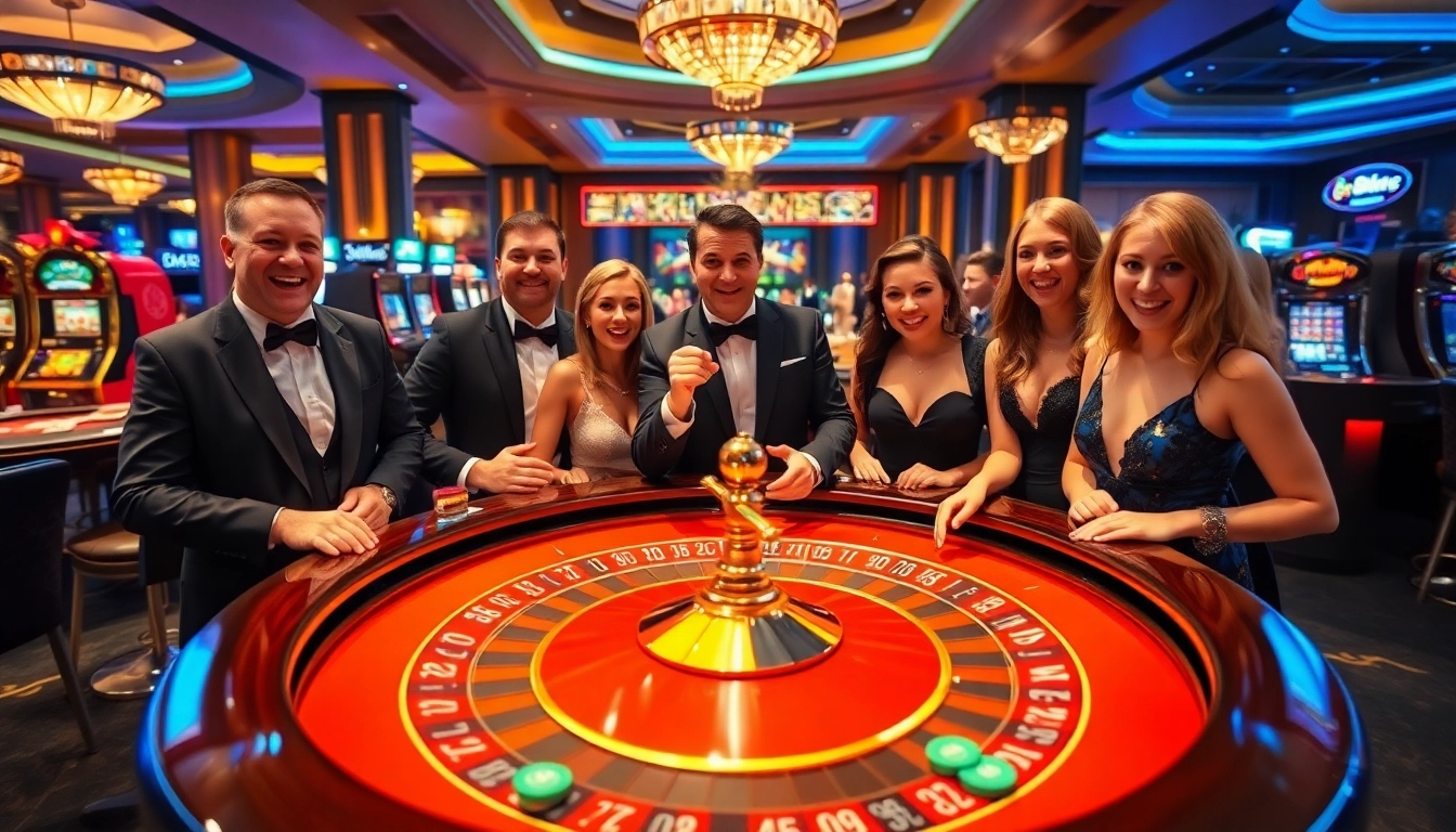 68VIP players enjoying a thrilling roulette game in an upscale casino environment.