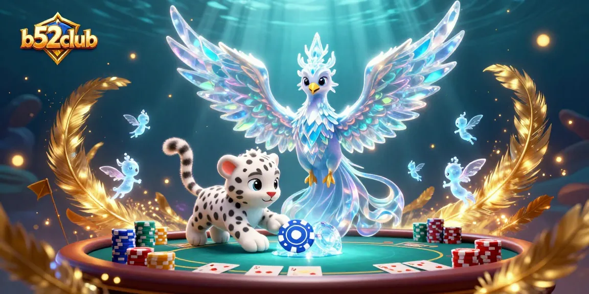 Bets soar high at b52club in a colorful 3D poker scene with vibrant characters.