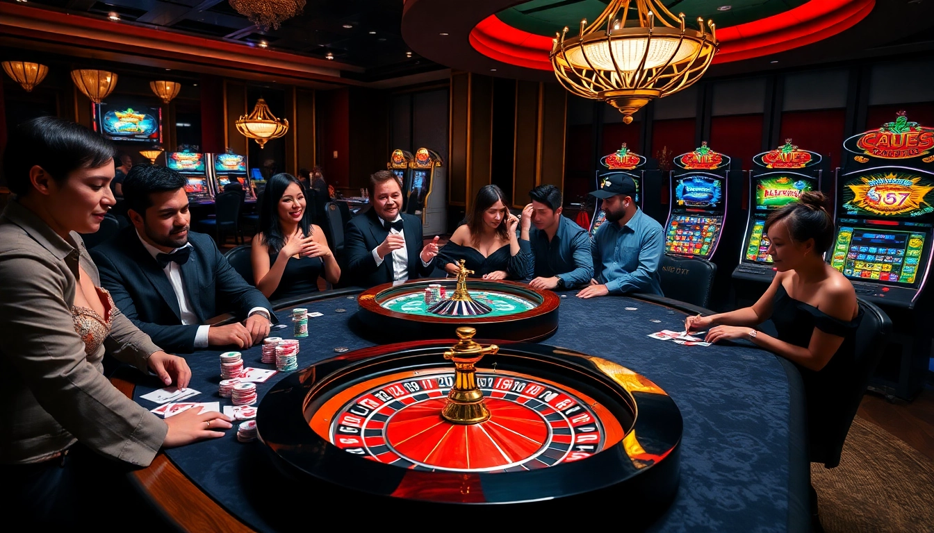Engage in thrilling gameplay at https://nk88bet.org/ with vibrant casino tables, poker chips, and a roulette wheel.