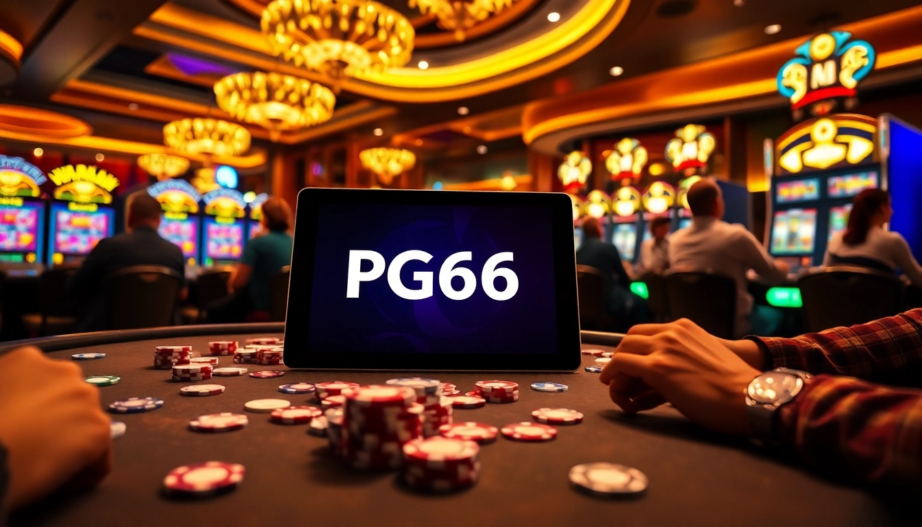 Play exciting games at PG66 Casino with vibrant poker tables and winning slot machines.